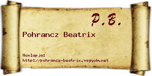 Pohrancz Beatrix névjegykártya